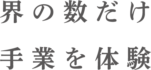 界の数だけ手業を体験